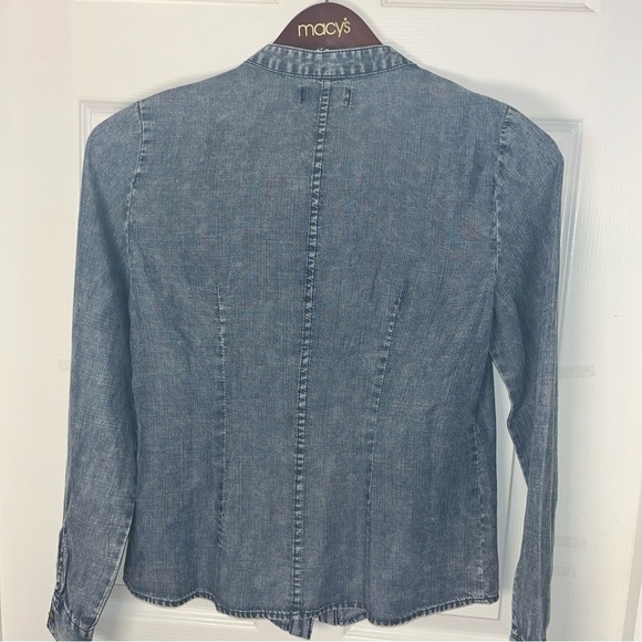 Kut from the Kloth Denim Ruffle Button Down Shirt - Picture 8 of 11